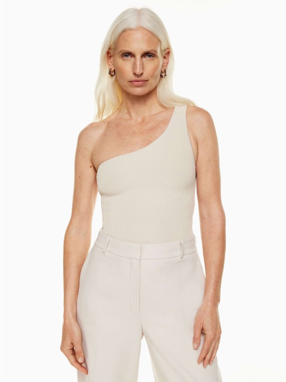 Aritzia Babaton Sculpt Knit One-Shoulder Tank sz XS